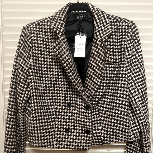 Houndstooth Crop Blazer - Picture 1 of 5